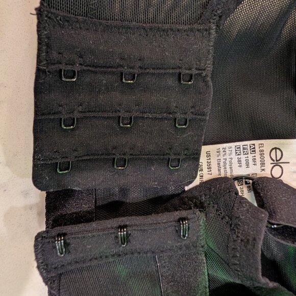 ELOMI Matilda Full Figure Underwire Bra - Black - Sz - 38H .US / 38FF .UK - Picture 3 of 3